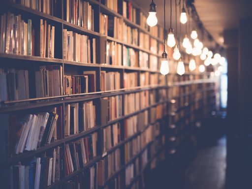 Een rij zelfhulpboeken op een boekenplank